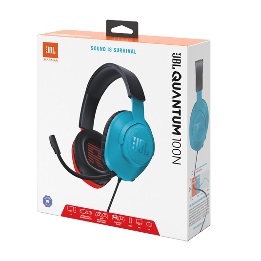 JBL Quantum 100N - Blue / Red - Wired over-ear gaming headset with detachable mic - Detailshot 15 image number null